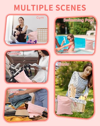 Image of babygoal Wet Dry Bags for Baby Cloth Diapers, Washable Travel Bags, Beach, Pool, Gym Bag for Swimsuits & Wet Clothes with 2 Pockets 3 Pack 3LN09-IN