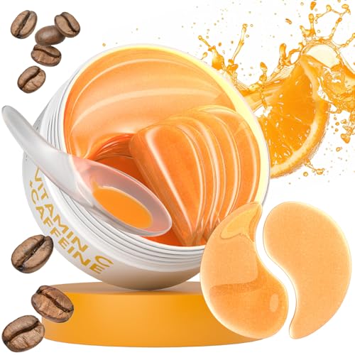 BLOOMORA Parches Ojos Bolsas y Ojeras (30 Pares), Eye Patches Con Vitamina C y Cafeína, Parches Ojeras y Bolsas, Eye Mask Set para Hidratar e Iluminar, Antiojeras
