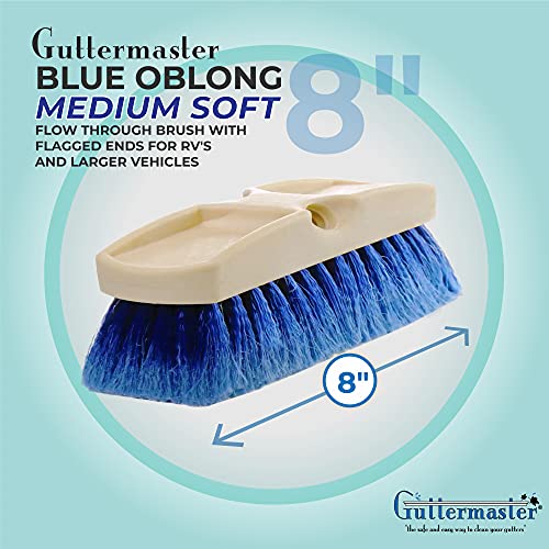 Guttermaster Gm-215-8 Blue 8 Inch Oblong Medium Soft Flow Through Brush With Flagged Ends For Rv's And Larger Vehicles #TOP1