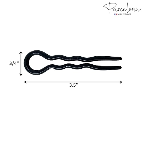 Miniatura 4 de Parcelona French Sleek - Juego de 2 horquillas onduladas en forma de U de 3.5 pulgadas