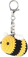 BIBABLYKE Hand-Crocheted Cute Bees Pendant Keychain - Personalized Lucky Bee Charm Keyring for Women, Bags & Gifts