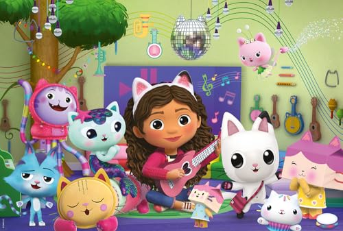 Schmidt Spiele 56472 Gabby's Dollhouse Partyspaß, Glitzerpuzzle, 40 Teile Kinderpuzzle