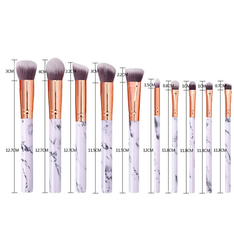 MADALIAN Marble Makeup Brush Set Beauty Tools Loose Brush Son Full Set of Beauty Tools(Color:D) - Image 3