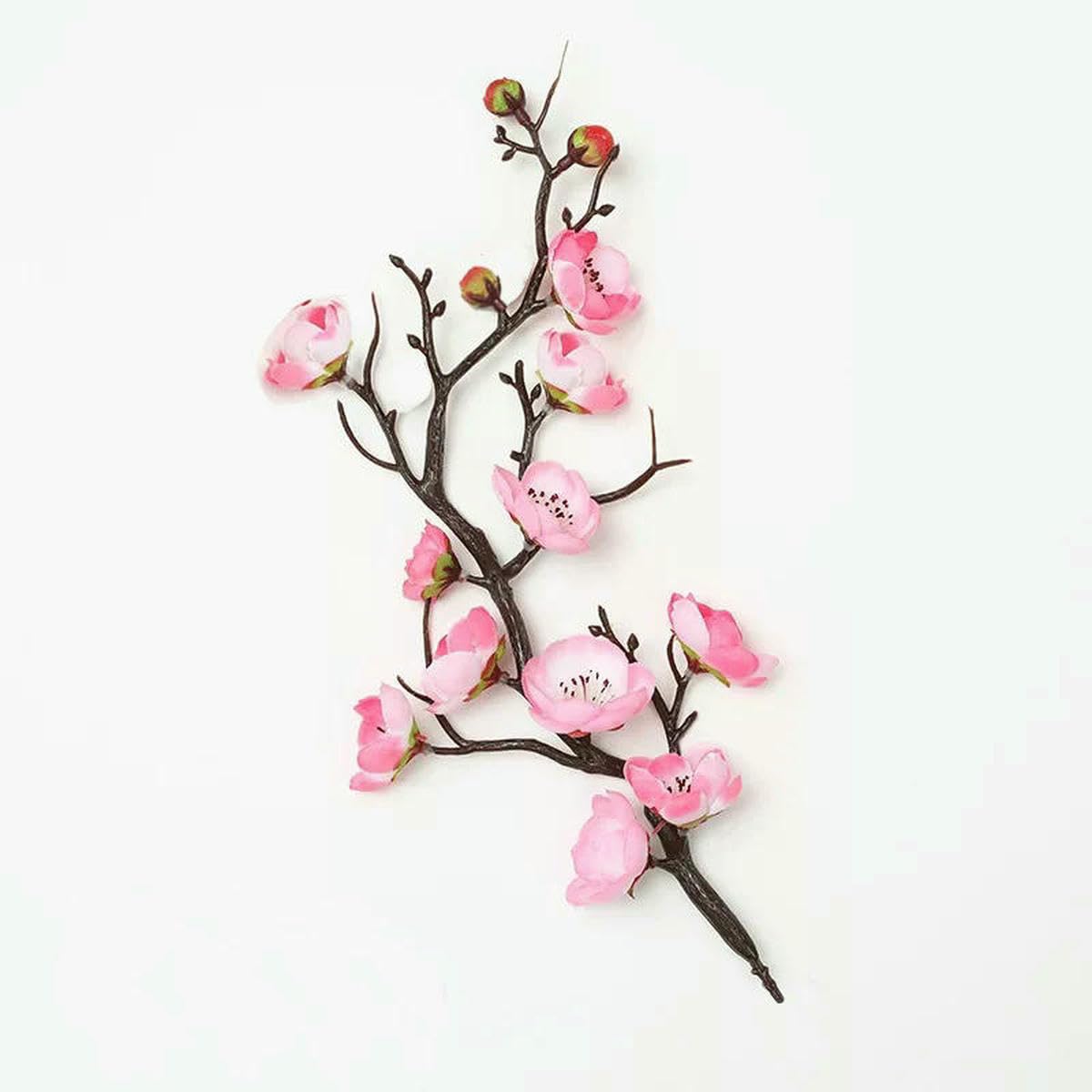 Ayhtud 28Cm-Pink 28/38Cm Artificial Flowers Plum Blossom Peach Branch Silk Flowers For Home Wedding Party Decoration Christmas Wreaths Accessory