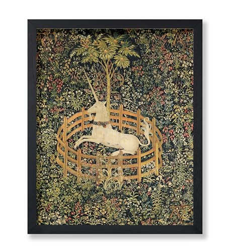 Poster Master Vintage Unicorn Poster - Retro Unicorn in Captivity Print - Mythology Art - Fantasy Art - Gift for Men & Women - Great Decor for Bedroom, Kid's Room or Nursery - 8x10 UNFRAMED Wall Art