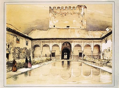 Affiche Alhambra de Grenade de John Frederick Lewis, peinture sur toile d'art en 60x90cm