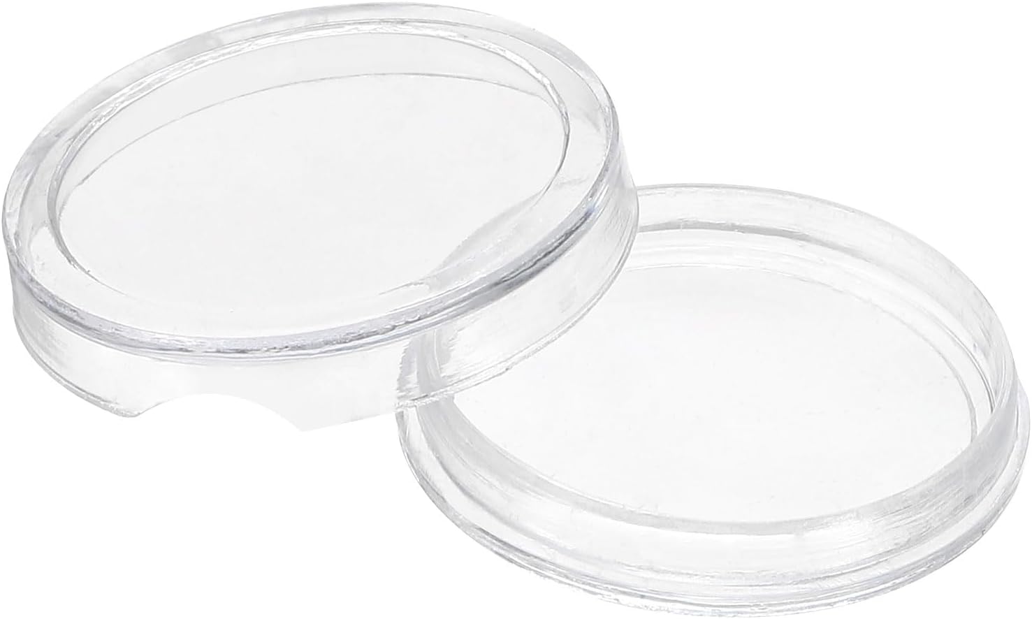 PATIKIL Silver Dollar Coin Holders 18mm, 50 Pcs Bar Capsule Coin Holders Clear Plastic Round Coins Container Collection Case for Silver Half Dollar Protectors Supplies