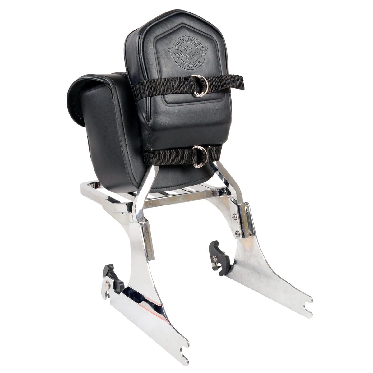 Milwaukee Leather SH545 Small Black PVC Motorcycle Sissy Bar Bag - One Size