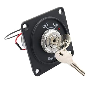Street27 Auto Key Ignition Switch Panel with LED Light Engine Start 2-Position ON-OFF