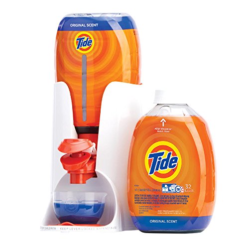 Tide Clean Kit EZ Press Precision Dispensing System Starter Kit for Laundry Detergent - Includes 1 Dispenser, 1 Measuring Cup, 2 Refill Bottles Tide Original Scent HE Turbo Clean Liquid - 50 Oz Ea