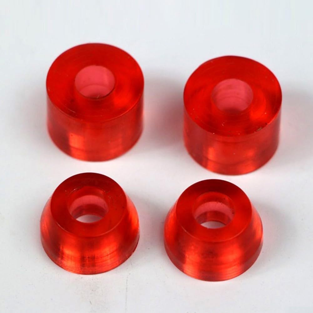Bujes de poliuretano para monopatín y longboard, kit de repuesto de 4 piezas, rojo