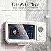 Waterproof Phone Holder with Speaker, 2026 New Shower Phones Holder with Wireless Bluetooth Speakers, 360 Rotation Fog-Resistant Wall Mounted Phone Stand for Bathroom Mirror (Black)