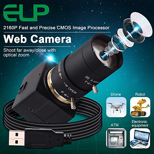 Webcam 4K ELP caméra de conférence USB plug and play pour Windows et Linux