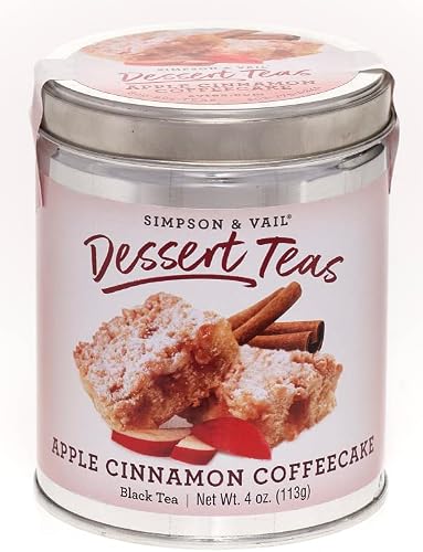 Simpson & Vail, Apple Cinnamon Coffeecake Black Tea, Dessert Tea - 4 Ounce Tin / 50 Cups