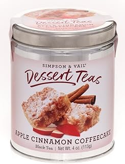 Simpson & Vail, Apple Cinnamon Coffeecake Black Tea, Dessert Tea - 4 Ounce Tin / 50 Cups
