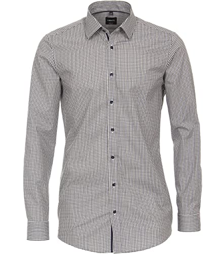 Venti Businesshemd Print Body Fit Dunkelgrau 40