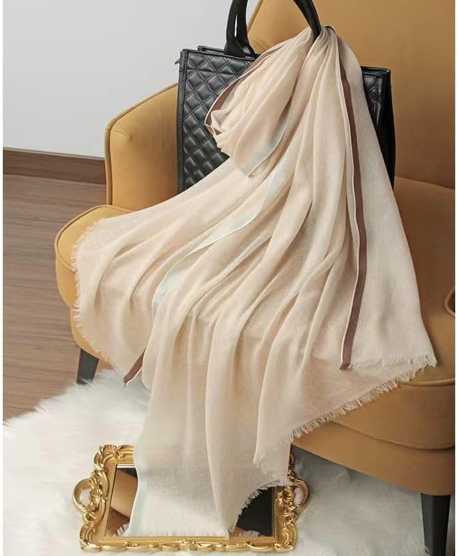 Luxury Cashmere Pashmina Style Shawl - Silk & Wool Blend Scarf, Lightweight Skin-Friendly Wrap - Image 2