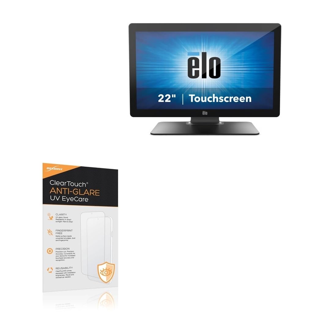 BoxWave Screen Protector Compatible With Elo 2202L - ClearTouch Anti-Glare Anti-UV EyeCare (2-Pack), Filters out Harmful Blue Light Reduce Fatigue
