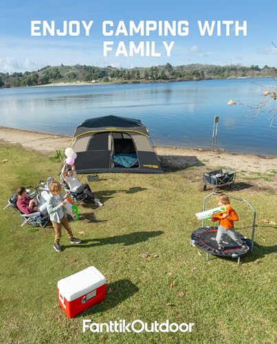 FanttikOutdoor Zeta C8 Pro Camping Tent 8 Person Instant Cabin Tent Setup in 60 Seconds with Rainfly & Windproof Portable with Carry Bag for Family Camping & Hiking, Khaki - Image 7