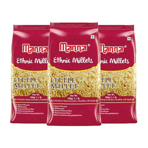 Image of Manna Little Millet. 1.5Kg Natural Grains Kutki / Samai / Same / Samulu | Native Low GI Millet Rice | High Protein & 100% More Fibre Than Rice