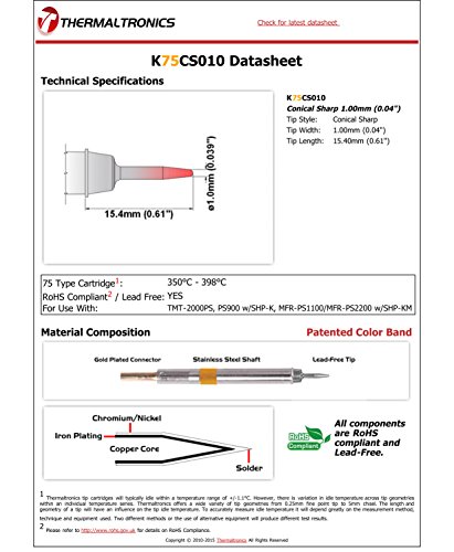 Image of Thermaltronics K75CS010 Conical Sharp 1.00mm (0.04in)