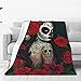 Sugar Skull Girl and Roses Throw Blanket, Ultra Soft Cozy Flannel Blanket Lightweight Warm Luxury Bed Throws for Couch Sofa Chair Bed Office All Season 50