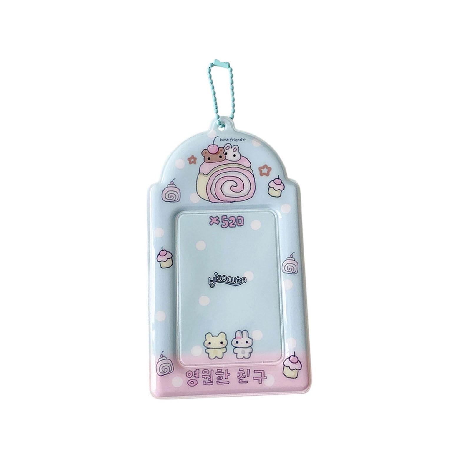 Yanwuwa A Yanwuw Adorable Photo Card Holder Keychain Student Protector Sleeve With Keyring For School, Use Card Holder Protector
