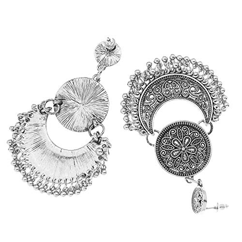 Rechicgu Vintage Silver Ethnic Bali Jhumka Jhumki Lotus Mexico Gypsy Dangle Earrings Traditional Ear Studs With Gift Box #TOP6