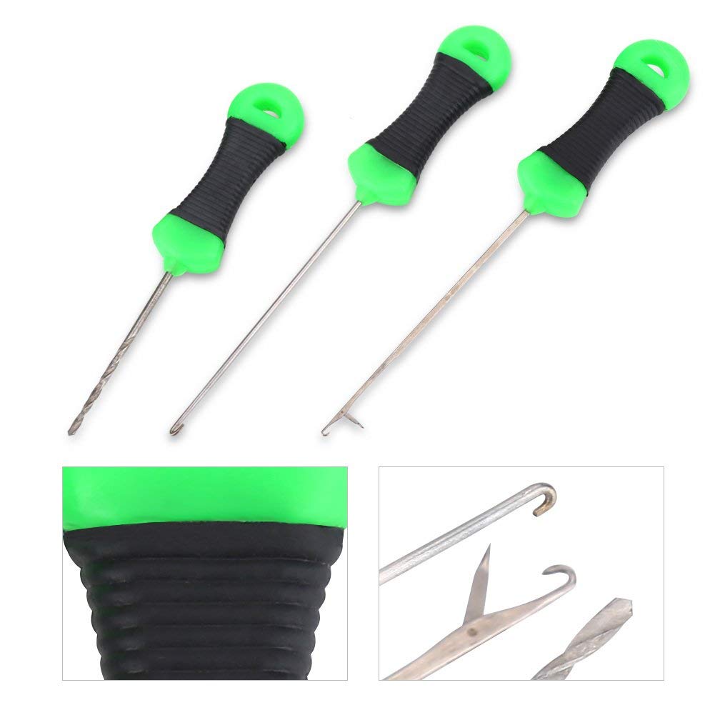 Alomejor - Juego de 3 Brocas para Pesca de Carpas, Accesorios de Pesca Resistentes para Línea de Pesca, Herramientas Eficientes para Montaje de Anzuelos y Enganches Seguros, Ideal para Pescadores