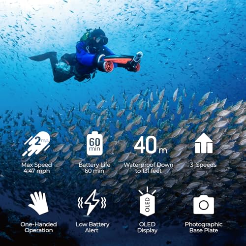 Image of sublue Navbow Navbow Plus Smart Professional Underwater Scooter Dual Motors with Camera Mount 3 Gear Speed 4.47mph 60 Mins 131ft Pool Diving Snorkeling Water Scooter for Adults