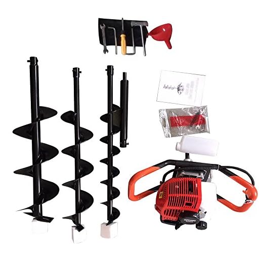 BOYU-SHITAI 52CC Powered Engine 2.3Hp Gas Powered Post Hole Digger 4"/6"/8" Auger Bits for Digging Earth Auger Bit Drill