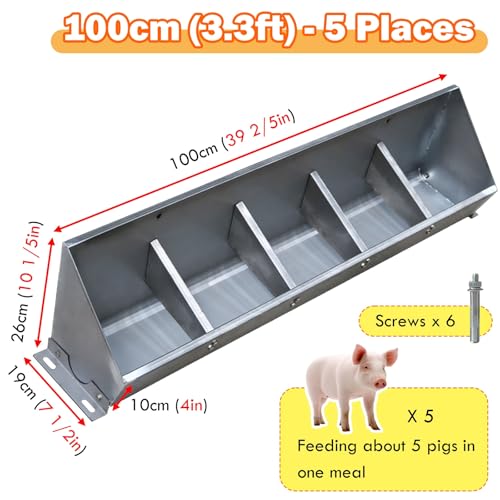 Mangeoire acier inoxydable grande capacité double face élevage chèvres et moutons