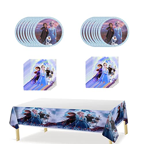 41pcs Frozen Party Supplies include 20 plates, 20 napkins Tablecloth for the Frozen birthday party decoration 41pcs Frozen Party Supplies include 20 plates, 20 napkins Tablecloth for the Frozen birthday party decoration