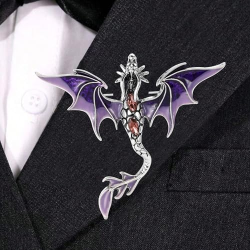 Image of Dragon Brooch for Men Suit Lapel Enamel Pins for Suits Fashion Accessories Shirt Clip
