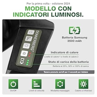 Massaggiatore per il collo Proneck di Donnerberg |Shiatsu, impastamento e calore profondo|Batteria durevole e indicatori luminosi |Sollievo ottimale dal dolore e relax |Garanzia 7 anni sul motore
