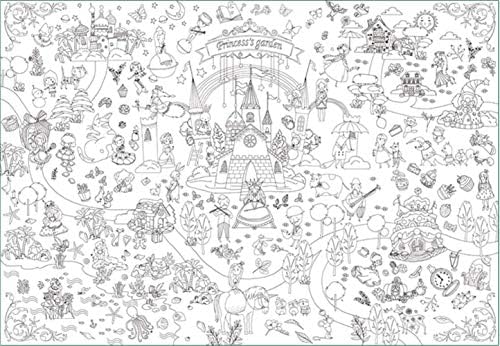 Giant Coloring Poster Wall Size Coloring Book Wall Decal Huge Coloring Page Oversize Doodle Art For Kids Children Adults Family Classroom The Princess S Garden Amazon Sg Toys