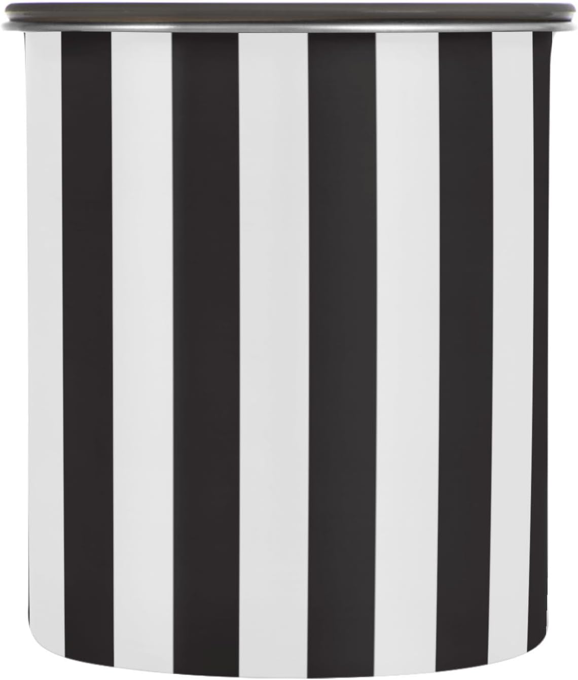 Black and White Stripes Airtight Food Canister, 30oz Stainless Steel Storage Jar for Coffee Beans Tea Grains Snacks, Kitchen Organizer Decor