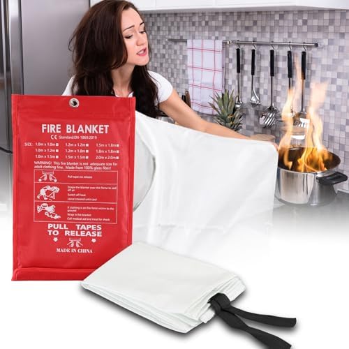 Fire Blanket Fire Blankets Emergency for Home and Kitchen 40"x40"...