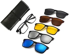 Óculos de sol unisex polarizada UV 400 5 em 1 clip on (2202)