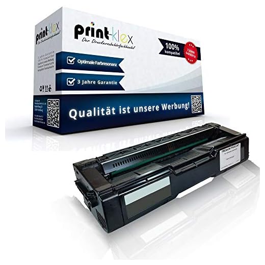 Print-Klex Tonerkartusche Schwarz kompatibel für Ricoh Aficio SP C 221 sf Aficio SP C 222 DN Aficio SP C 222 sf Aficio SP C 240 DN Aficio SP C 240 sf - Eco Line Serie