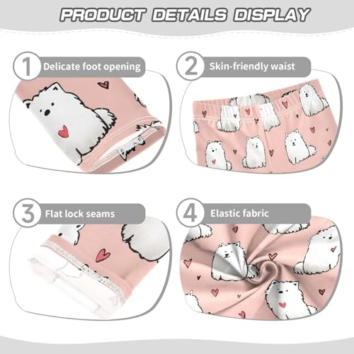 Doodle Puppy Love Heart Girls Leggings Soft Stretch Workout Yoga Dance Pants for Kids Casual Tights3