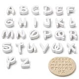 Gemejutor Buchstaben Stempel Set für Ton 26-teilig, Alphabet Modellierwerkzeug für Polymer Clay Fimo und Keramik, DIY Zubehör für personalisierte Anhänger Schmuck Namensschilder und Dekorationen