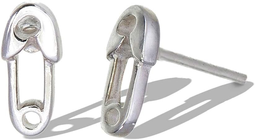 Boma Jewelry Sterling Silver Safety Pin Stud Earring