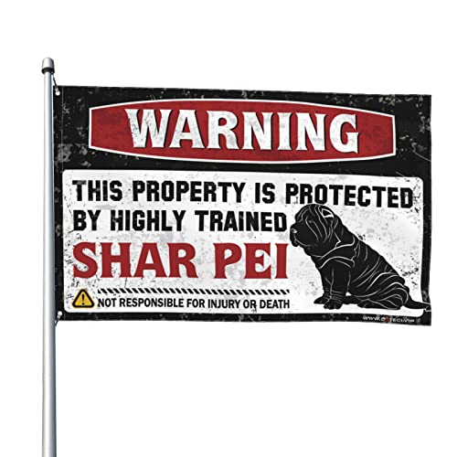 Drapeau Shar Pei Chien de Garde : Affiche Déco Murale Originale