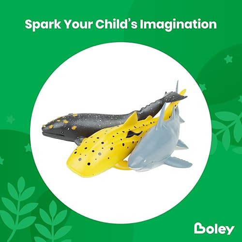 Miniatura 2 de Boley Great Sea Creatures - Juego de 8 figuras de animales oceánicos de plástico suave de 7 a 10 pulgadas, juguetes realistas de tiburón, ballena,