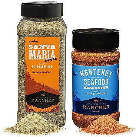 Santa Maria-Style Steak Seasoning and Grill Seasoning (28oz), and Monterey Seafood Seasoning (6oz), Bundle of 2 Grill Spices - California Rancher
