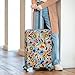 HYPER VENTURE Washable Luggage Cover - Fashion Suitcase Protector Fits 31-32 Inch Luggage (World Voyage, XL)