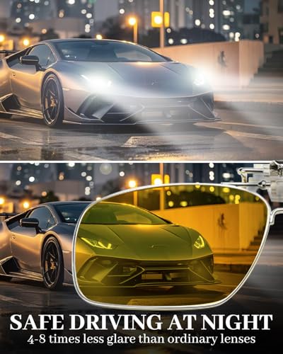 LUFF Night Driving Clip on Glasses for Men Women, Anti-Glare Polarised Flip up HD Vision UV400 Suitable for Night Driving4