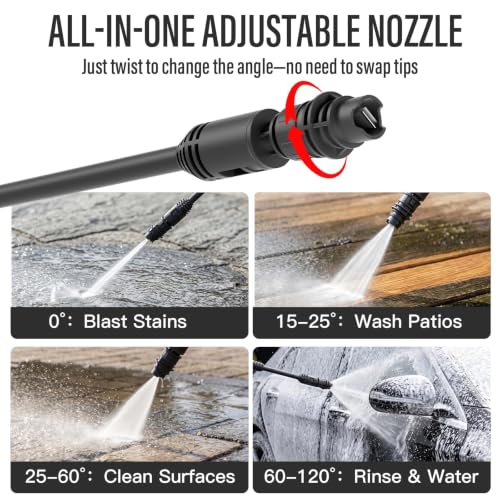 MZK Lightweight Pressure Washer, Portable Power Cleaner with Foam Cannon - Image 3