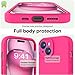 LOVE 3000 Compatible with iPhone 15 Case, [Smooth Silicone Full Coverage Camera] [8ft Drop Protection], Soft Microfiber Lining Full Body Protective Case for iPhone 15 6.1 inch - Hot Pink